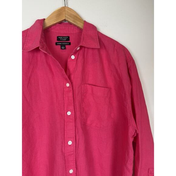J.Crew Étienne Oversized Linen Shirt Baird McNutt Irish Linen Pink Sz Small - Picture 2 of 7